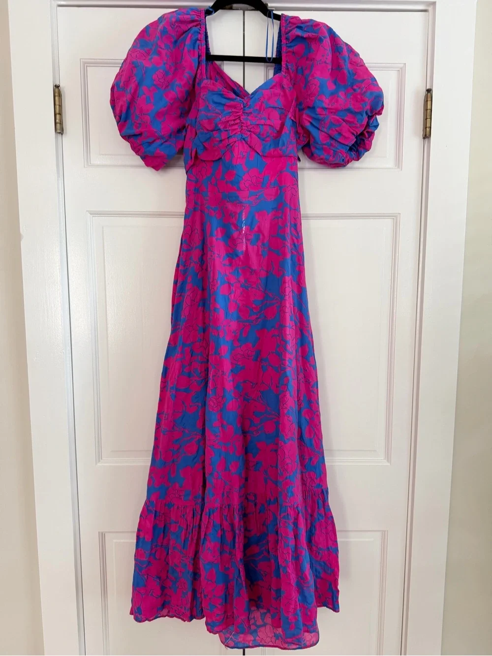 Free the Roses Pink and Blue Floral Maxi Dress - Picture 1 of 3